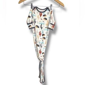 Bestaroo Knotted Gown with Cactus & Hedgehog Print